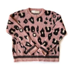 SHIRTAPORTER Leopard Print Pullover Sweater, Animal Print, Made in Italy Size 42
